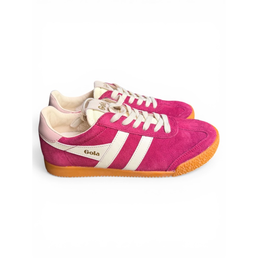 Gola Sneakers Womens Elan Trainer 7 Cerise Pink CLB538 Retro Suede Gum Sole - Picture 6 of 10